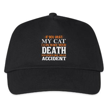 If you hurt my cat - Kinder Basecap - Schwarz - Vorne