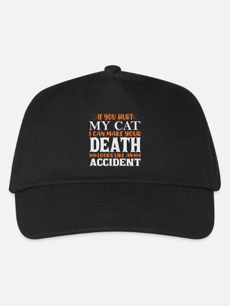 If you hurt my cat - Kids’ Baseball Cap - black
