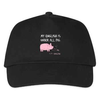 My English Is Under All Pig – Denglisch Spruch - Kids’ Baseball Cap - black - Front
