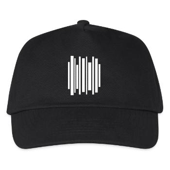 Minimal Stripes Barcode-Mosaik - Kinder Basecap - Schwarz - Vorne