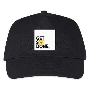 Get Stuff Done Lustiges Büro Motivation Design - Kinder Basecap - Schwarz - Vorne