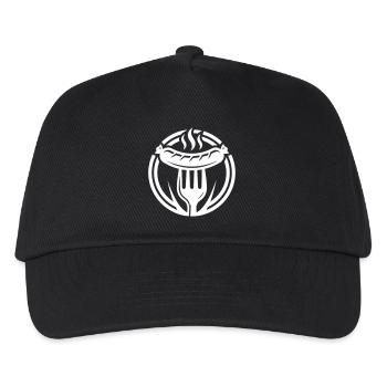 Wurst Bratwurst Symbol - Kinder Basecap - Schwarz - Vorne