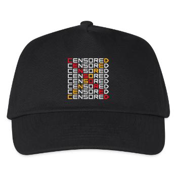 Censored Zensiert Lustig Statement Freiheit Logo - Kinder Basecap - Schwarz - Vorne