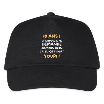 Funny Draw Boy Teen 18 Years Funny Birthday 18 - Kids’ Baseball Cap - black - Front