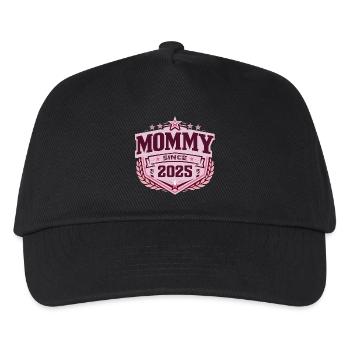 Mama seit 2025 – Stolze neue Mama Design - Kinder Basecap - Schwarz - Vorne
