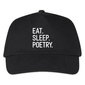 Essen, Schlaf Poesie Typografie Tee - Kinder Basecap - Schwarz - Vorne