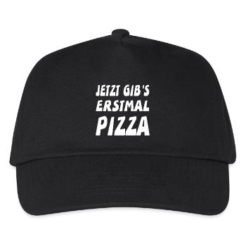 Pizza - Kinder Basecap - Schwarz - Vorne