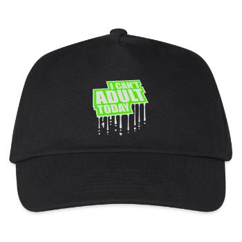 I Can't Adult Today Funny Adult Saying Logo - Kids’ Baseball Cap - black - Front