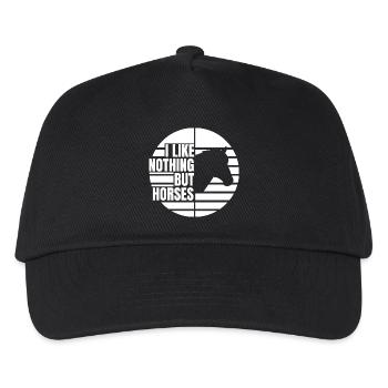Ich mag Pferde - Kinder Basecap - Schwarz - Vorne
