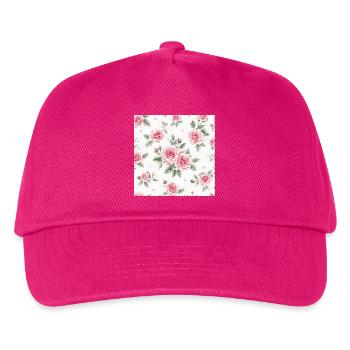 Roses and Hearts pattern - Kids’ Baseball Cap - fuchsia - Front