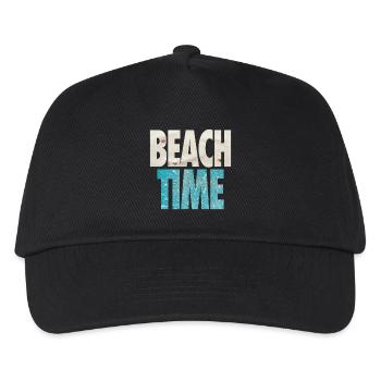 Strandzeit – Sommerferien – Meer und Sand - Kinder Basecap - Schwarz - Vorne