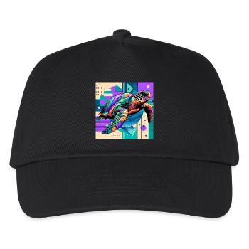 Schildkröte - Kinder Basecap - Schwarz - Vorne