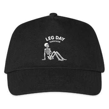 Leg Day Survivor – Fitness Humor Shirt - Kids’ Baseball Cap - black - Front