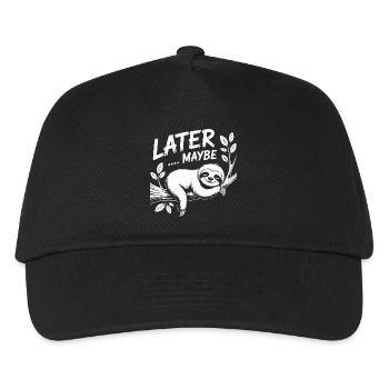 LATER MAYBE Sloth - Kids’ Baseball Cap - black - Front