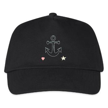 Anchor Lines Motif Heart Star - Kids’ Baseball Cap - black - Front