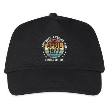 Limitierte Ausgabe April 1977 – Vintage-Design 1977 - Kinder Basecap - Schwarz - Vorne