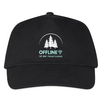 Offline ist der neue Luxus - Minimalistisches Intr - Kinder Basecap - Schwarz - Vorne