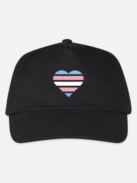 Pride Flag Heart · Transgender - Kinder Basecap - Schwarz