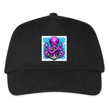 Octopus embraces an Anchor - Kids’ Baseball Cap - black - Front