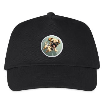 Squeaking Pug Sprinter - Kids’ Baseball Cap - black - Front