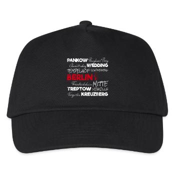 Berlin Retro Stadt und Bär Vintage Urlaub Souvenir - Kinder Basecap - Schwarz - Vorne