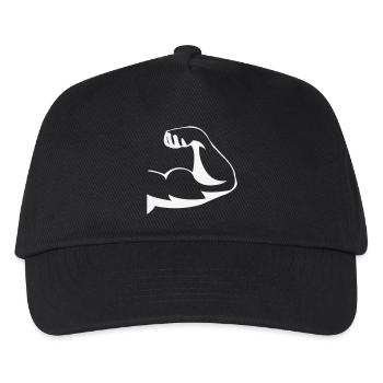 Silhouette puissante des biceps - Casquette de baseball Enfant - noir - Devant