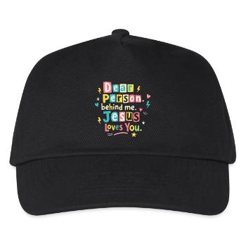 Jesus loves you positive message - Kids’ Baseball Cap - black - Front
