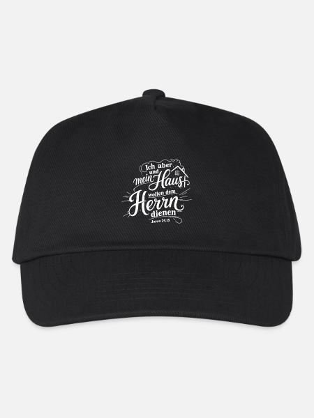 Bibelvers Lettering Design: Ich aber und mein Haus - Kinder Basecap - Schwarz