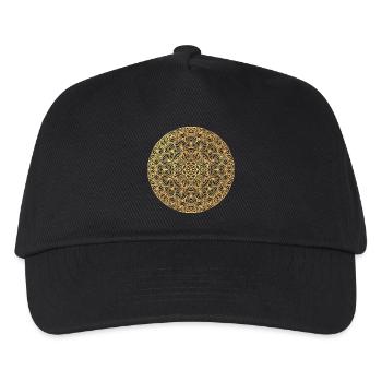 Jugendstil  Mandala - gold - Kinder Basecap - Schwarz - Vorne