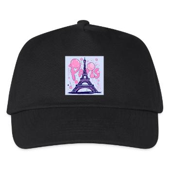 Graffiti de Paris à la tour Eiffel - Flying Gum - Casquette de baseball Enfant - noir - Devant