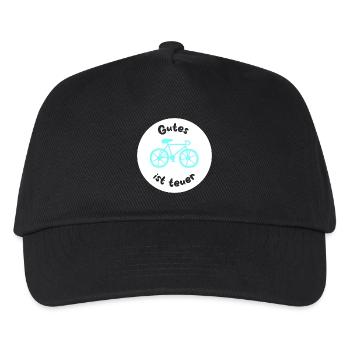 Rad Fahrrad coole Quotes Sprüche radeln teuer Fan - Kinder Basecap - Schwarz - Vorne