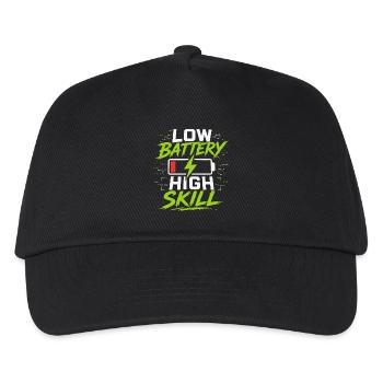 Batterie faible, haute compétence - Casquette de baseball Enfant - noir - Devant