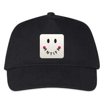Friendly Antifa Greige | Gradient Design Smile - Kids’ Baseball Cap - black - Front