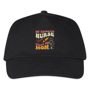 Meine Lieblings Krankenschwerster nennt mich Mama - Kinder Basecap - Schwarz - Vorne