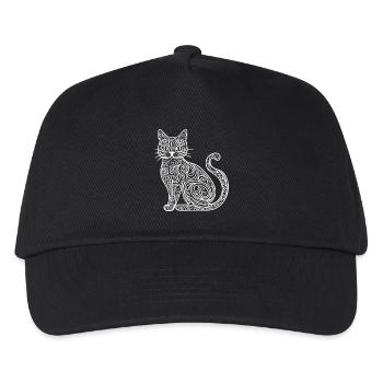 Katze Skizze  - Kinder Basecap - Schwarz - Vorne