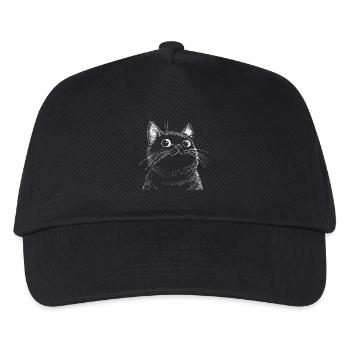 Funny Cat Sketch - Kids’ Baseball Cap - black - Front