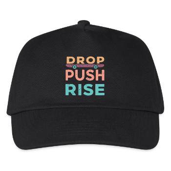 Drop Push Rise Skateboard - Kids’ Baseball Cap - black - Front