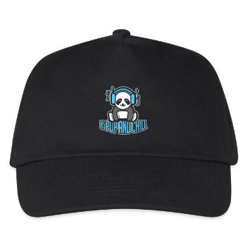 K-Pop And Chill Panda Bubble Tea Kawaii - Kinder Basecap - Schwarz - Vorne