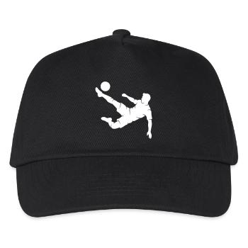 Fussballer Fallrückzieher Silhouette - Kinder Basecap - Schwarz - Vorne