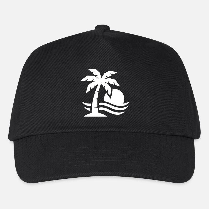 Palme Strand Sonne - Kinder Basecap - Schwarz