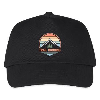 Trail Running Pastel Mountain Sunset - Kids’ Baseball Cap - black - Front