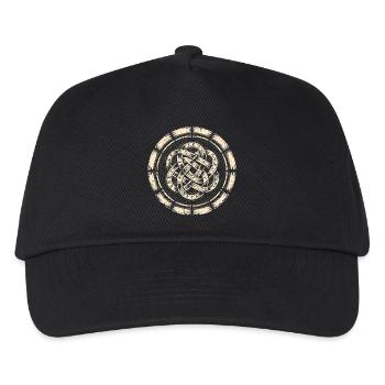 Norse Runes Schild-Patch | Wikingerwappen - Kinder Basecap - Schwarz - Vorne