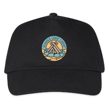 Summer Camp Champ Lustig Kinder Outdoor Abenteuer - Kinder Basecap - Schwarz - Vorne