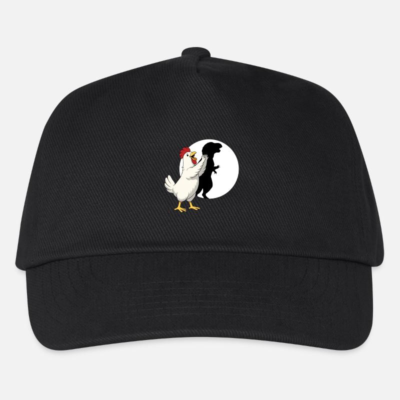 Funny Chicken T Rex Dinosaur Shadow Puppet - Kids’ Baseball Cap - black