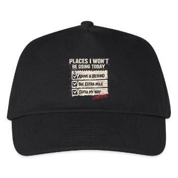Places I Won't Be Going Today Retro Spruch - Kinder Basecap - Schwarz - Vorne