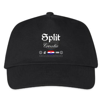 Split Kroatien Streetwear Reise Souvenir - Kinder Basecap - Schwarz - Vorne