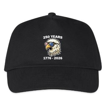 250 Jahre USA Eagle mit Flaggenbrille - Kinder Basecap - Schwarz - Vorne