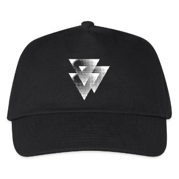 Design der Mono-Halbtondreiecke - Kinder Basecap - Schwarz - Vorne