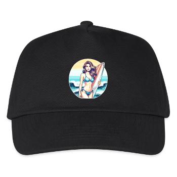 Diva du surf au coucher du soleil - Casquette de baseball Enfant - noir - Devant