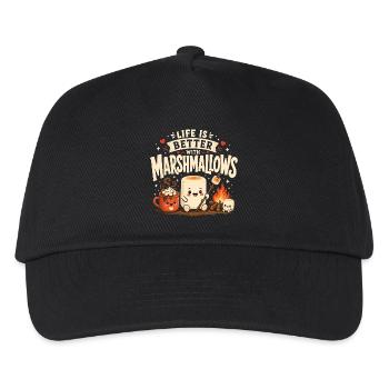 Das Leben ist besser mit Marshmallows - Kinder Basecap - Schwarz - Vorne